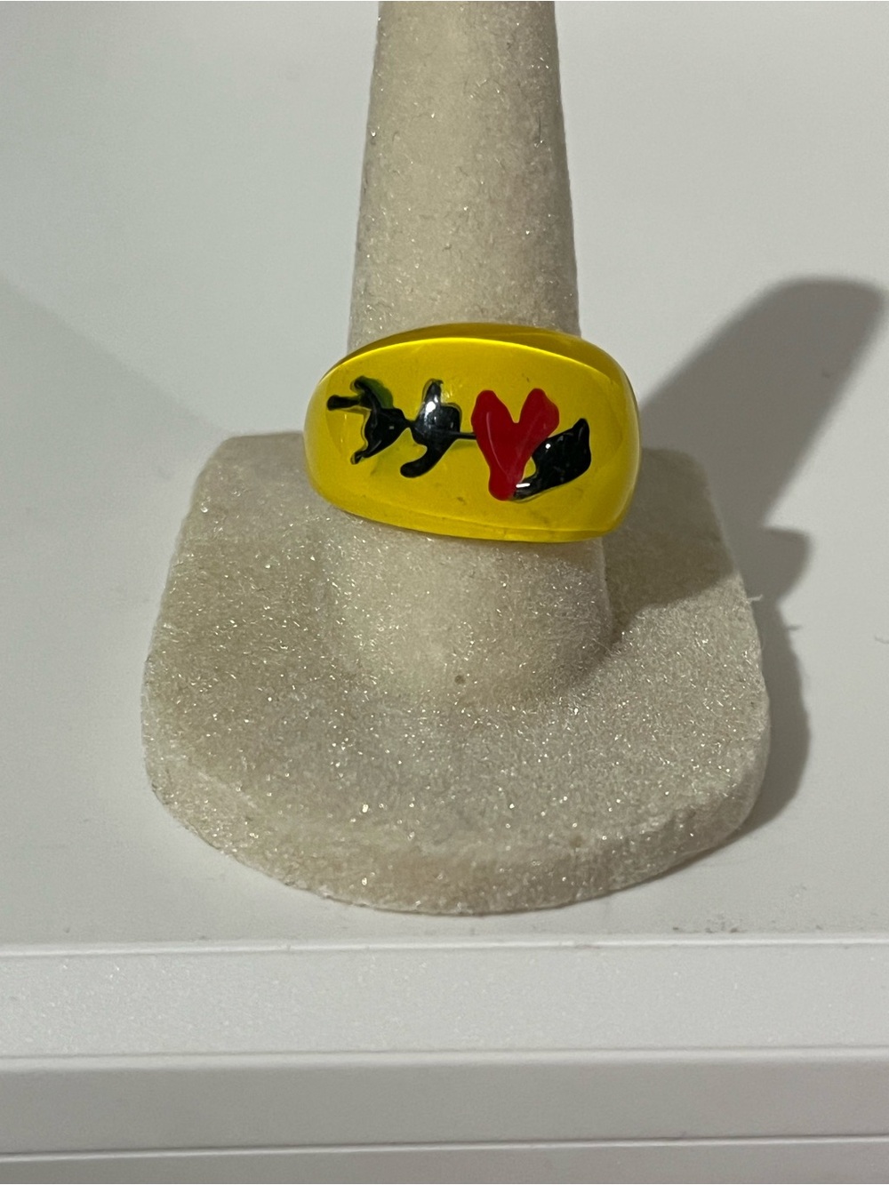 Yellow hand-painted ring size 7.5